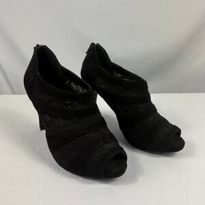 Marinelli Black Lace Heels Size 6.5
